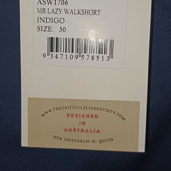 Critical Slide Society Men's Shorts- Mr Lazy Walk Short - Indigo - Picture 3 of 4